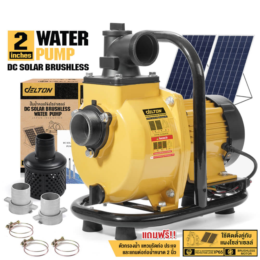 ปั๊มหอยโข่งโซลาร์เซลล์ (เฉพาะตัวเครื่อง) DELTON รุ่น DCSP-1100-2 ขนาด 2 นิ้ว 1,100 วัตต์